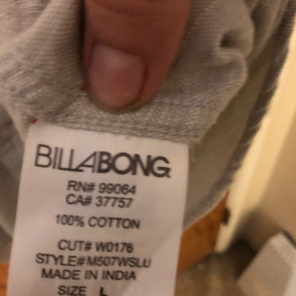 Billabong gray Long Sleeve button down Cotton shirt Fall Winter Dressy Casual - Picture 6 of 7